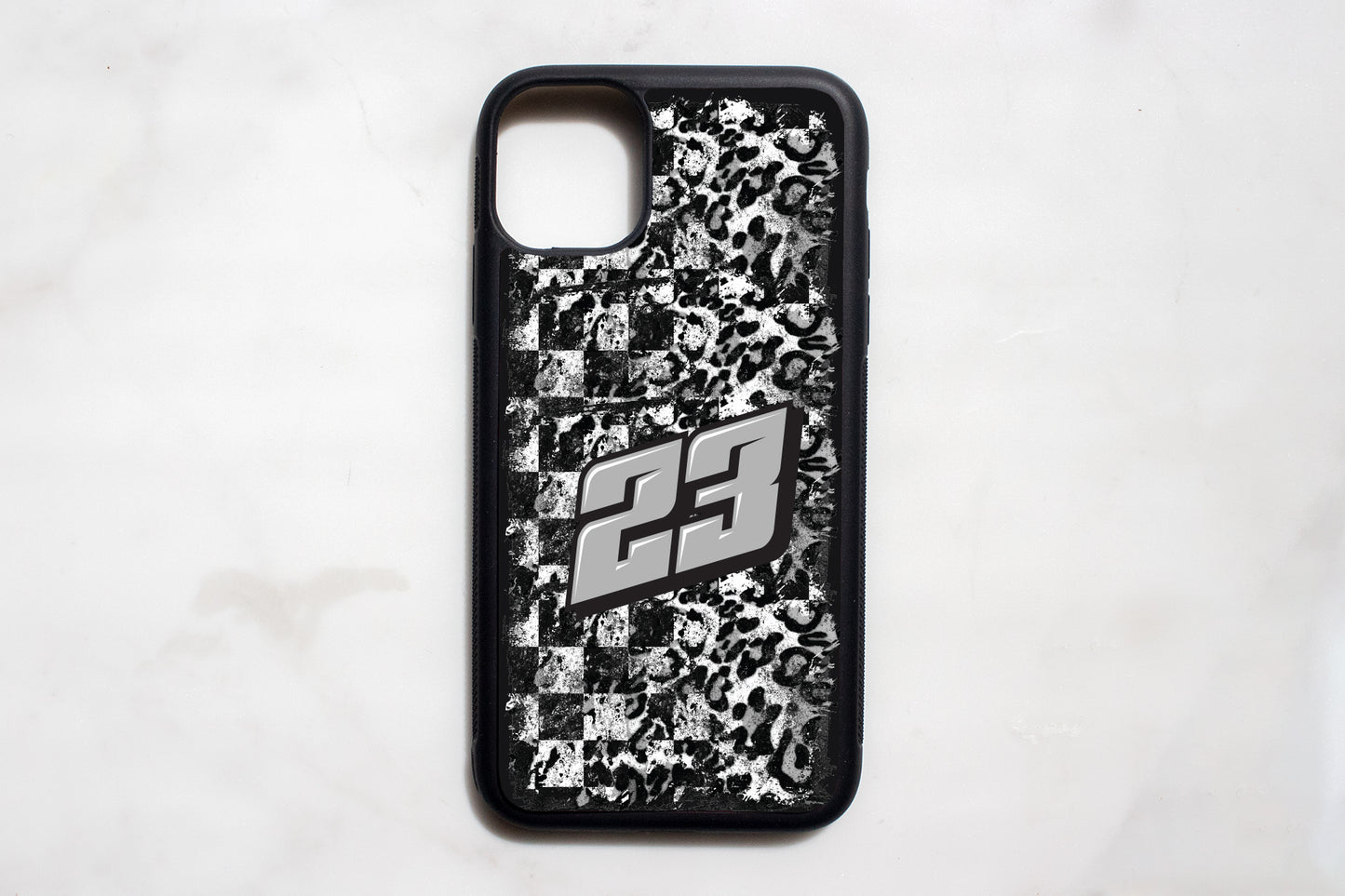 Customized Checkered Leopard iPhone case
