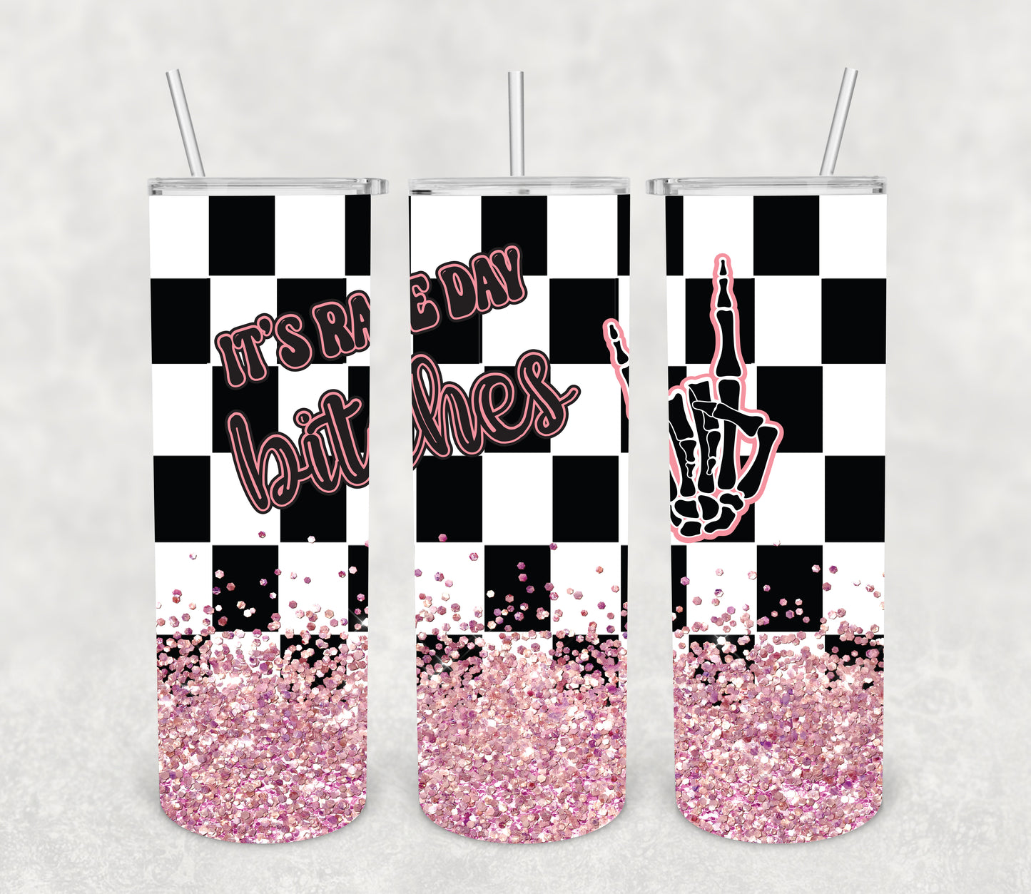 Race Day Bitches (Pink) Tumbler